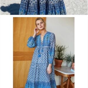 Emerson Fry Blue Floral Long Sleeve Dress